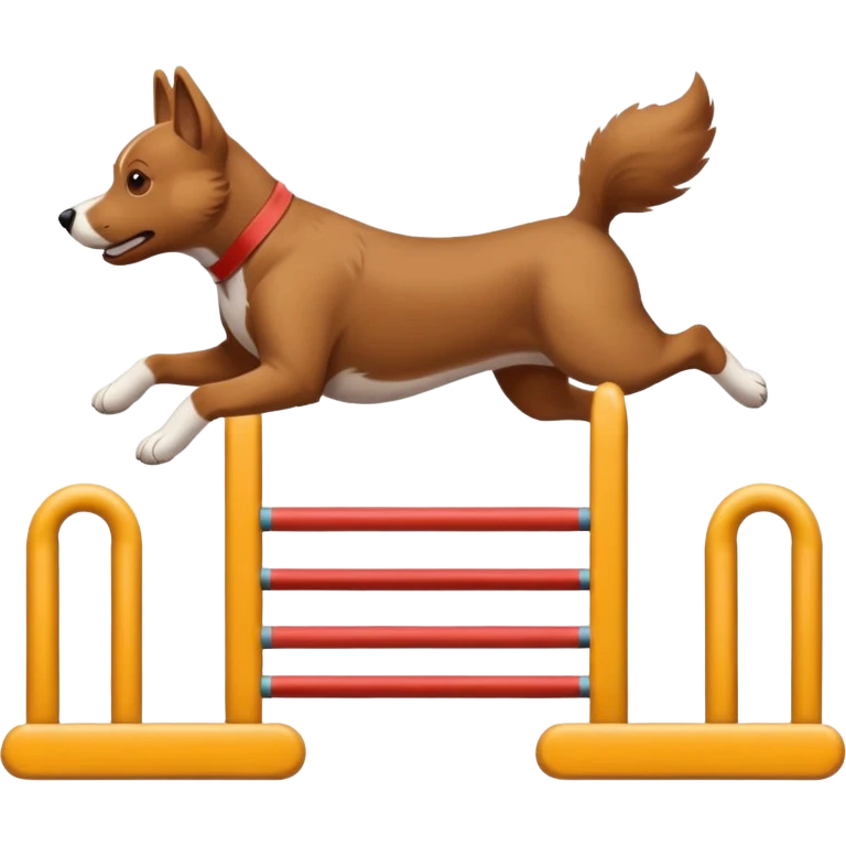 Cane che salta un’ostacolo emoji