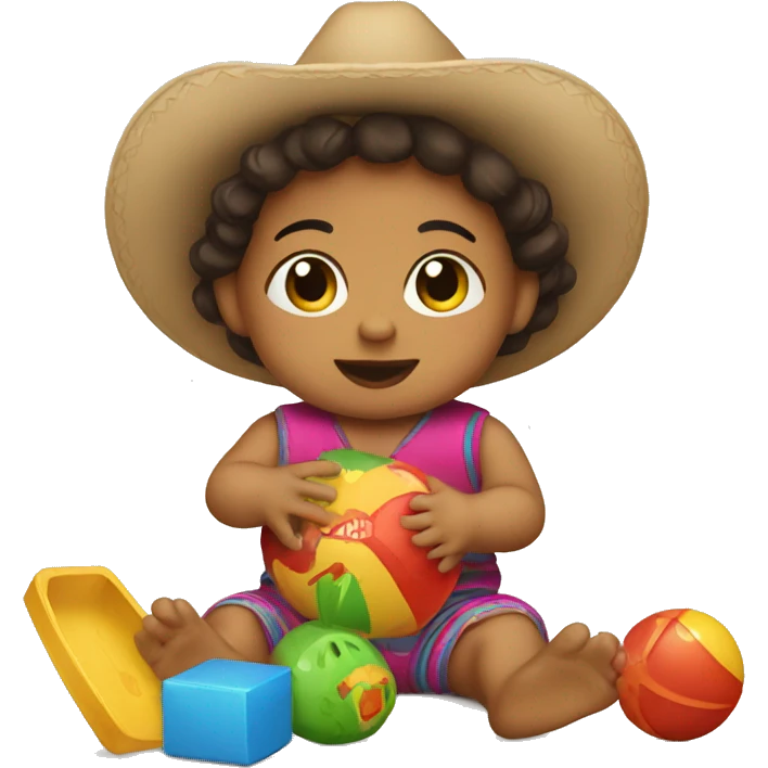 mexican baby playing with toys emoji