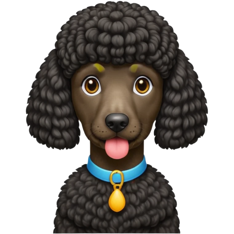 Black standard poodle with mullet emoji  emoji