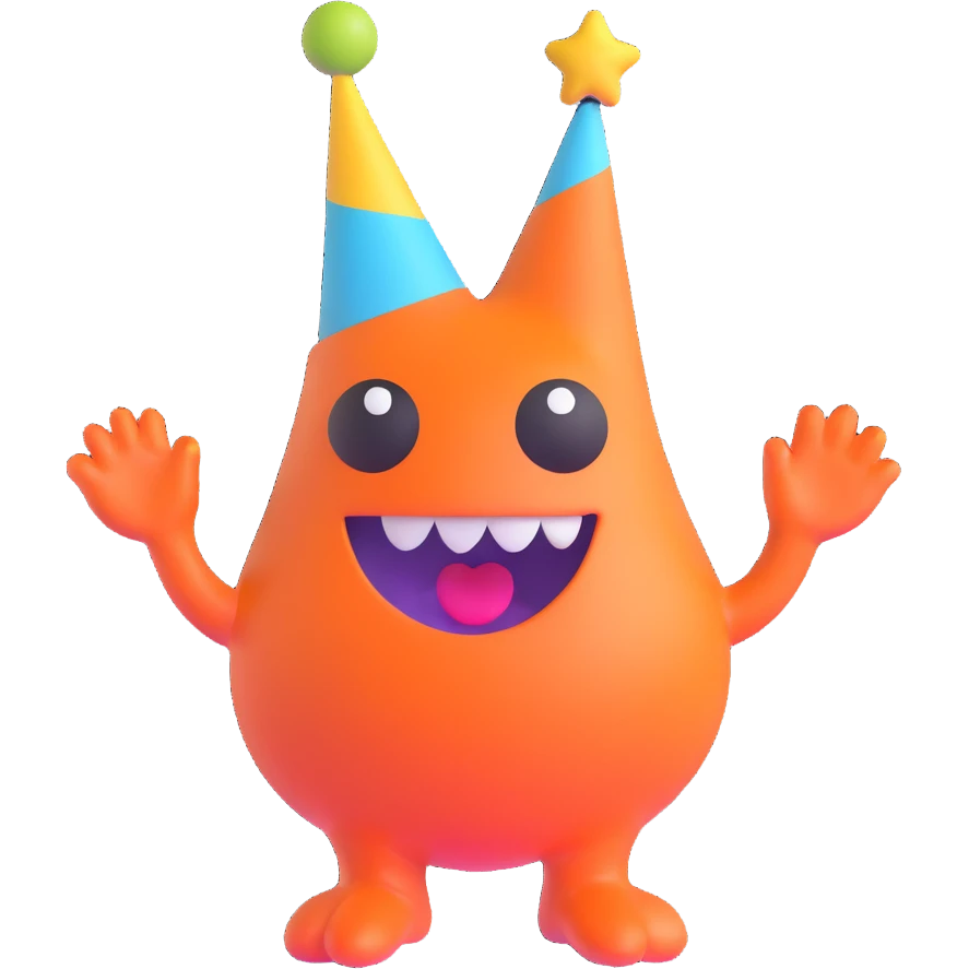character named Glorp, playful and quirky, unique shape, bright colors emoji
