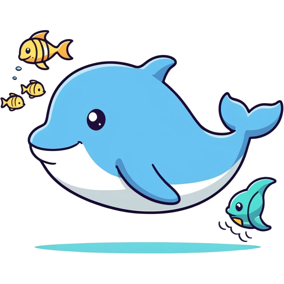 A very surprised whale with little fish next to it emoji