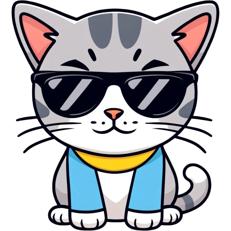 Cat with sunglasses emoji