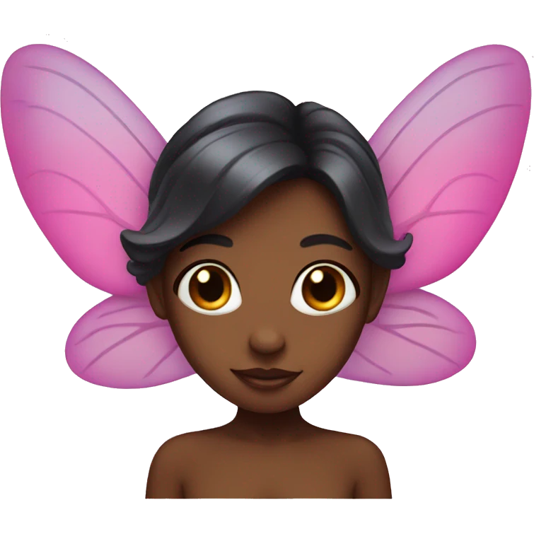 Black fairy with pink wings emoji