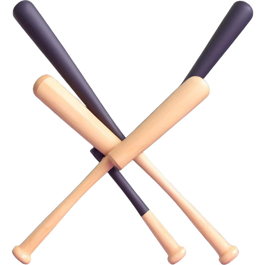3D emoji style crossed baseball bats emoji