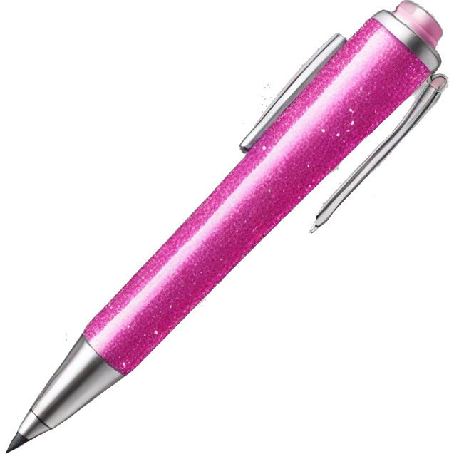 pink glitter pen emoji