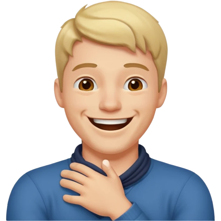 Arms around neck laughing guy  emoji