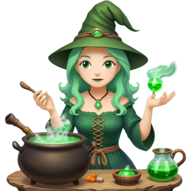 green witch cooking potion emoji