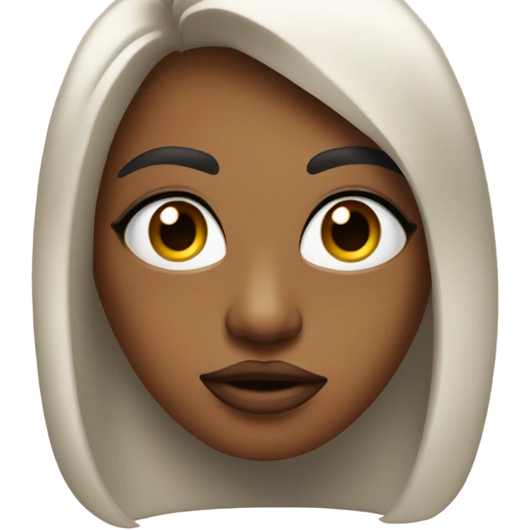 Cara larga y de labios fundidos con los ojos abiertos  emoji