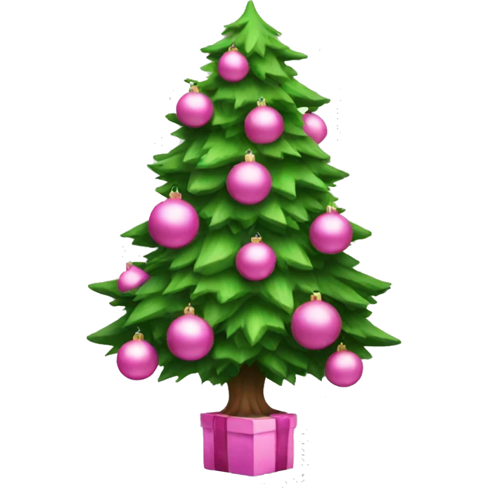 Christmas tree with pink balls  emoji