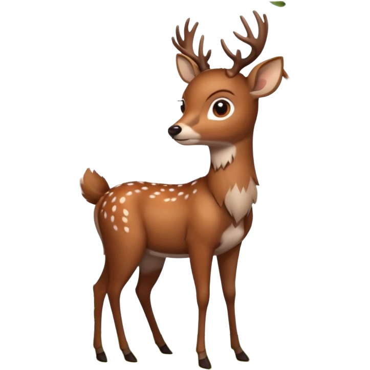 A gentle deer standing quietly under forest branches.











































 emoji