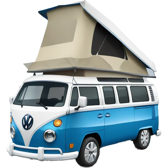 VW T6 California camping bus VW blue white emoji