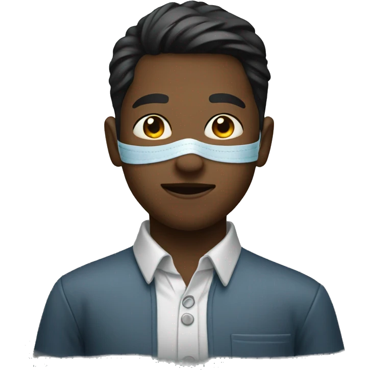 masked boy in collared shirt emoji
