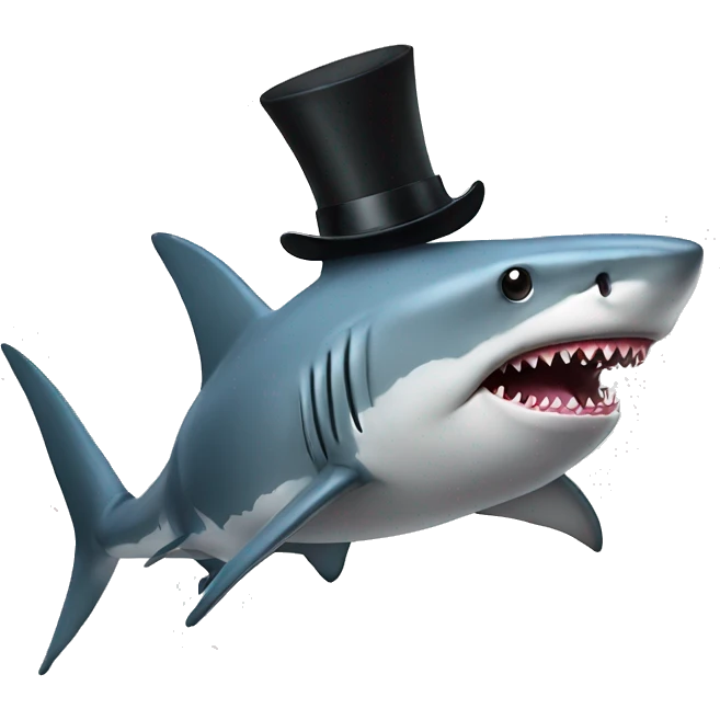 Shark with a top hat emoji