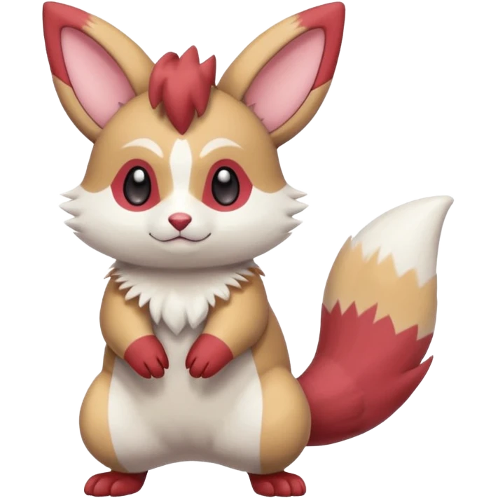 Cute adorable pastel Furret-Minccino-Zangoose-Buizel-hybrid-fusion, full body emoji