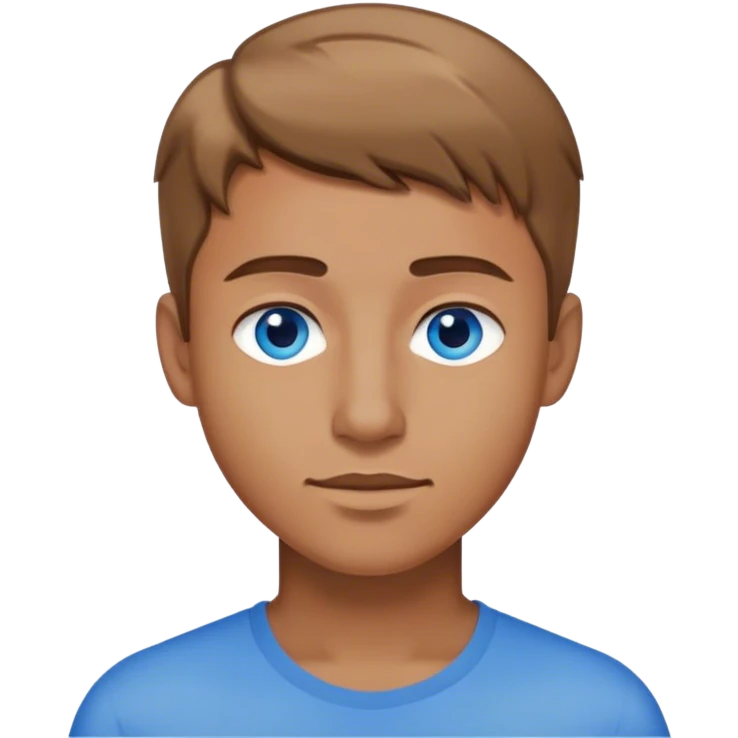 man, short, light brown hair, blue eyes emoji