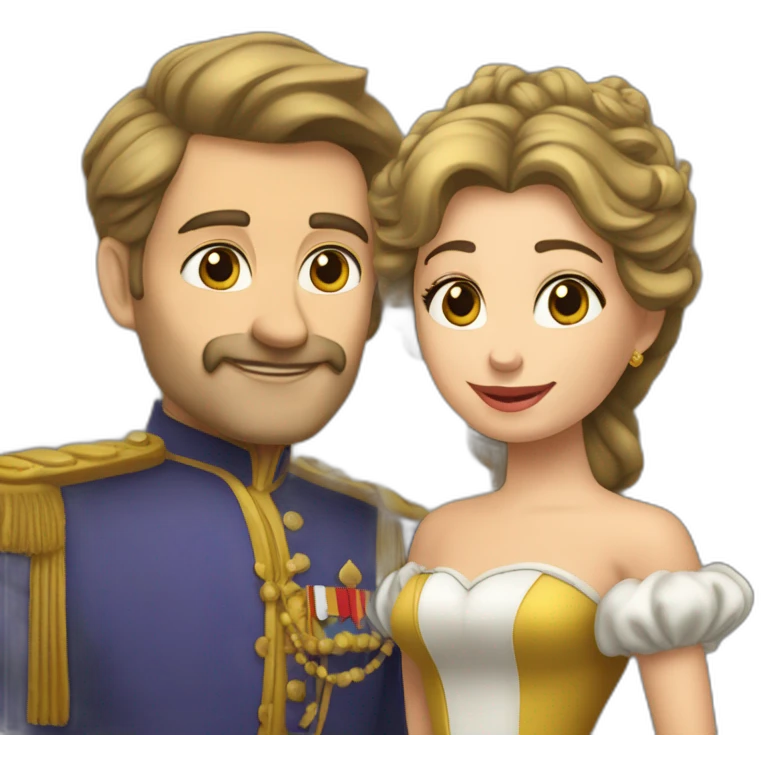 Un roi et une reine en train de s’embrasser emoji