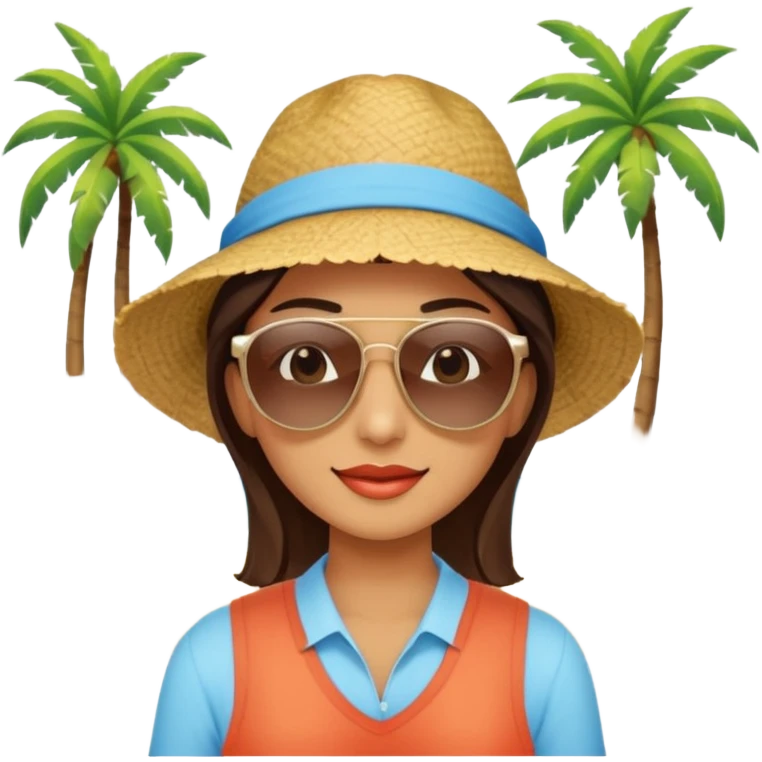 a sunny day at the beach with palm trees and clear blue sky emoji