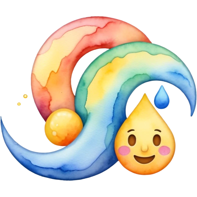 Realistic, watercolor, January title  emoji