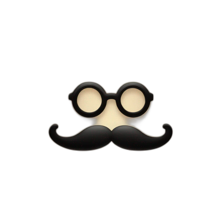 personne avec une moustache carré et une mèche qui vas vars la droite emoji