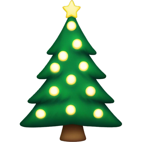 Christmas tree with white lights emoji