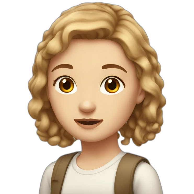 Matilda white with light brown hair emoji