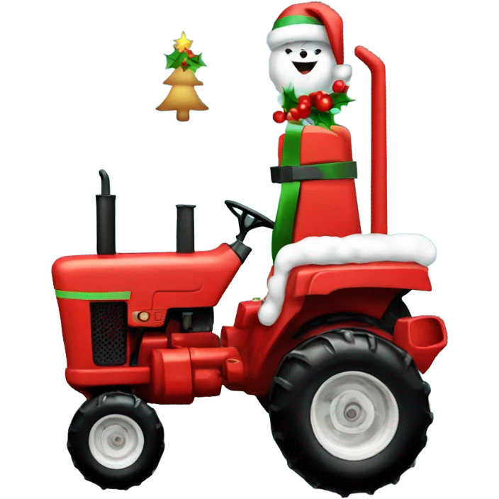 Christmas tractor emoji