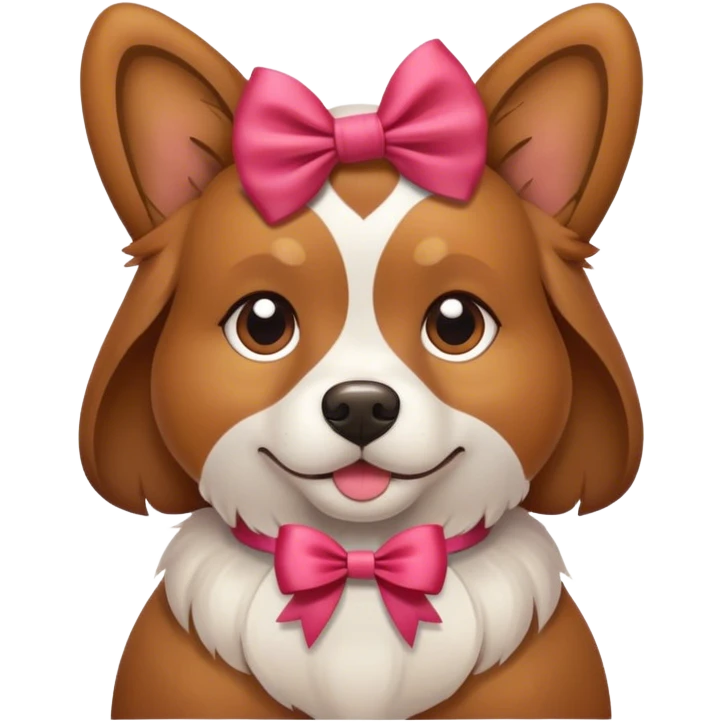 a dog with a bow emoji