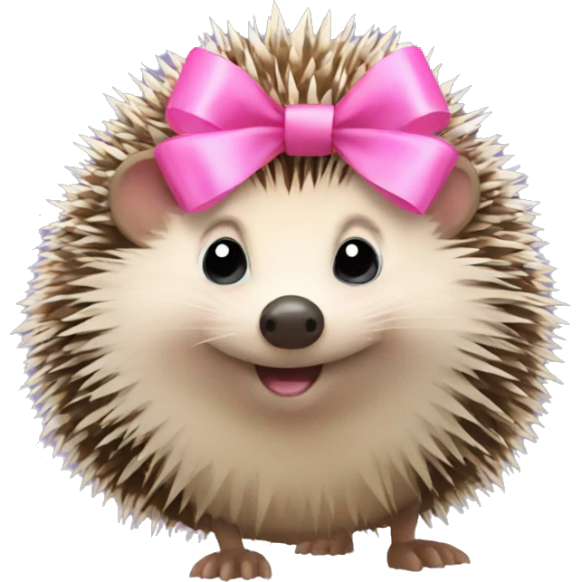 hedgehog with a pink bow emoji