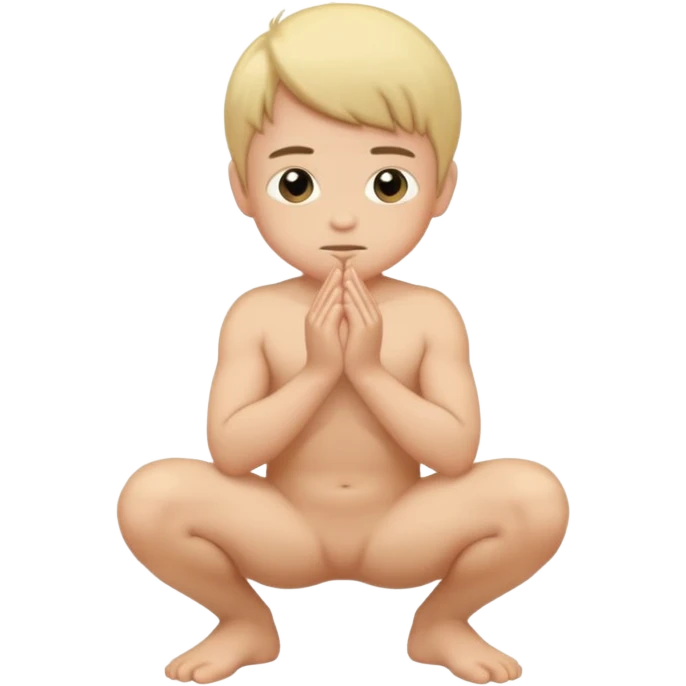 Kid boy    gay naked squatting emoji