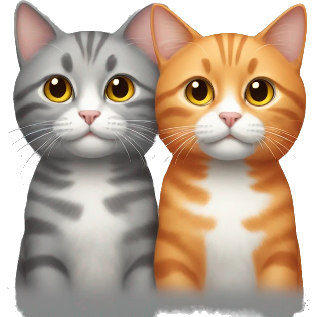 Orange and grey cat duo emoji
