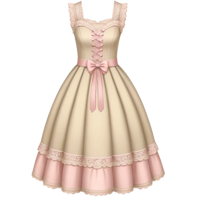 Rococo beige dress with pale pink and lace emoji
