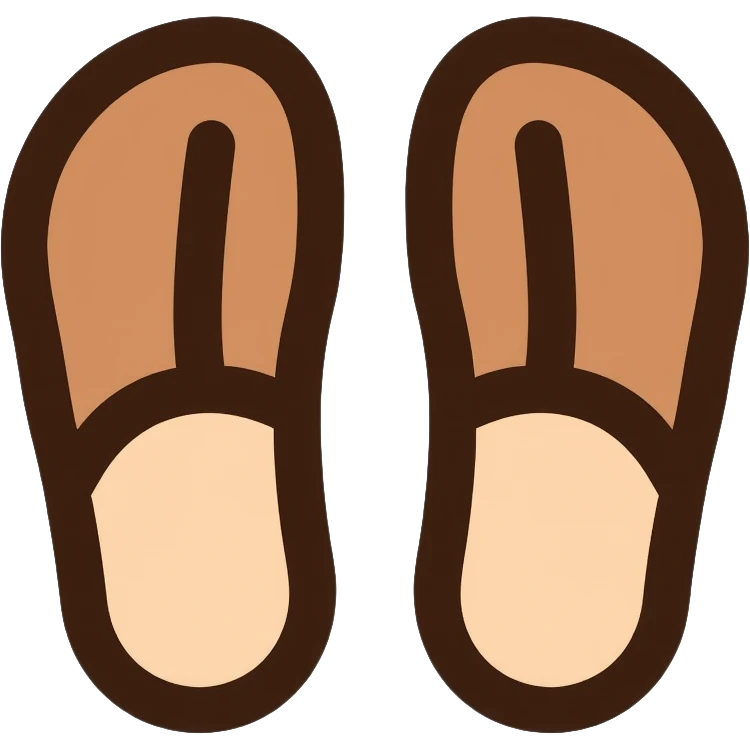 brown house slippers simple icon emoji
