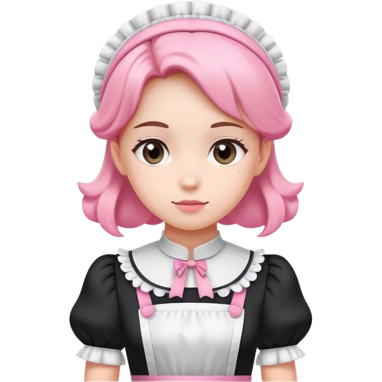 Black white and pink maid dress  emoji