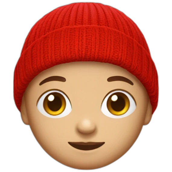 kid red bobble beany emoji