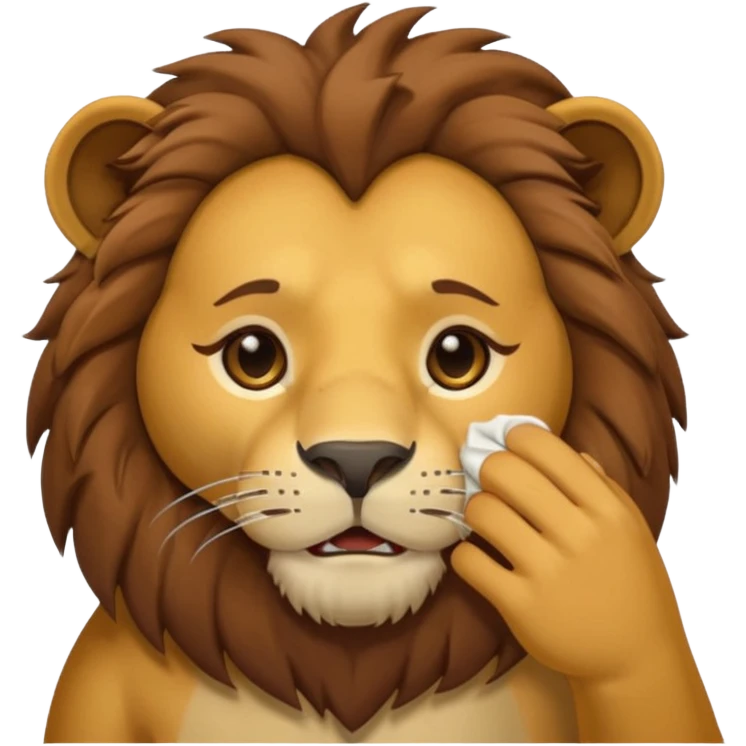 lion wiping its nose emoji