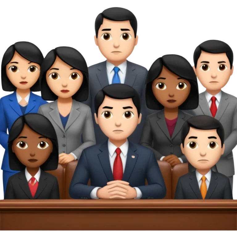 congressional meeting of people with black hair emoji