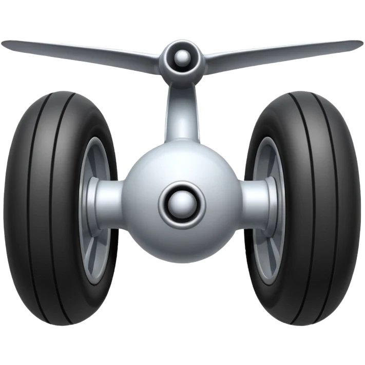 he aircraft's landing gear is one inflated, plump wheel with a strut, black in color, cartoon-style emoji