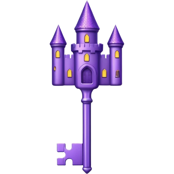 glitter purple key of castle emoji