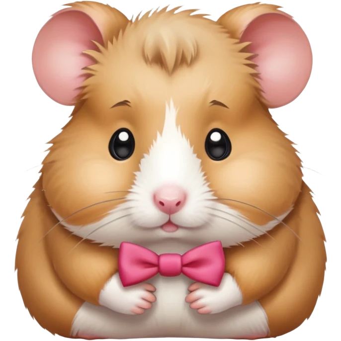 Sad hamster wearing a bow emoji