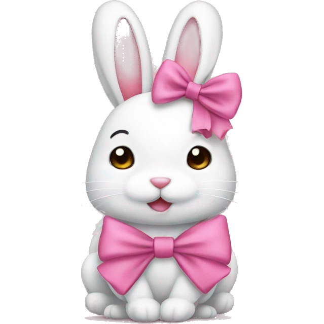 pink bow on bunny emoji