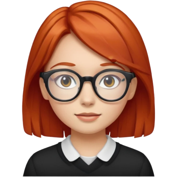 red-haired young girl wearing glasses emoji