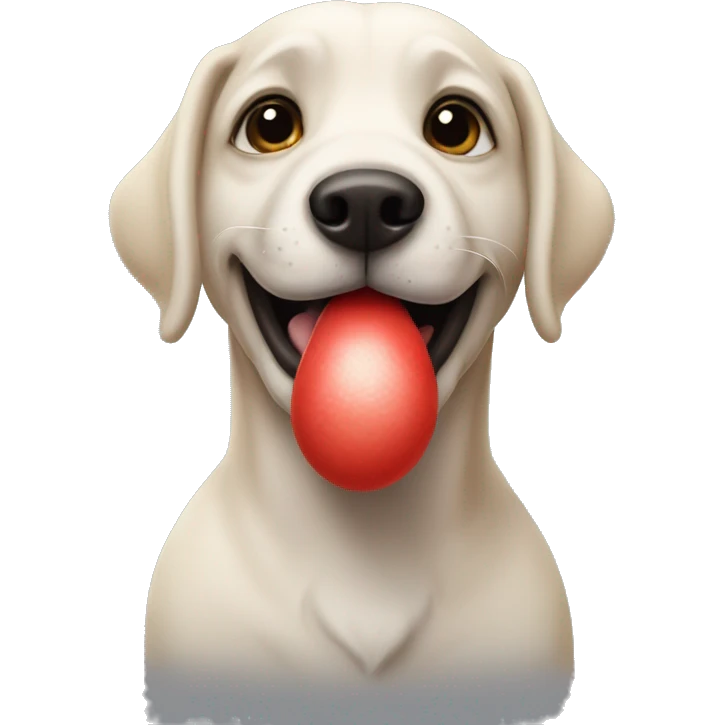 Un perro tirando un beso emoji