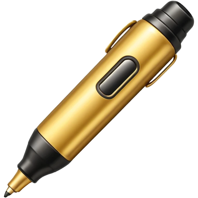 golden permanent marker emoji, with a metallic effect emoji