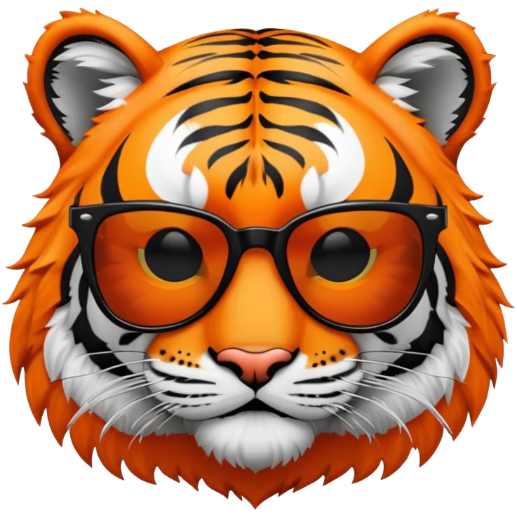 tiger face with deal with it sunglasses dropping down for Twitch emote emoji