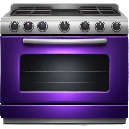 Realistic Metallic dark purple oven isolated.  emoji