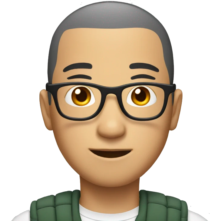asian male with glasses and buzz cut emoji