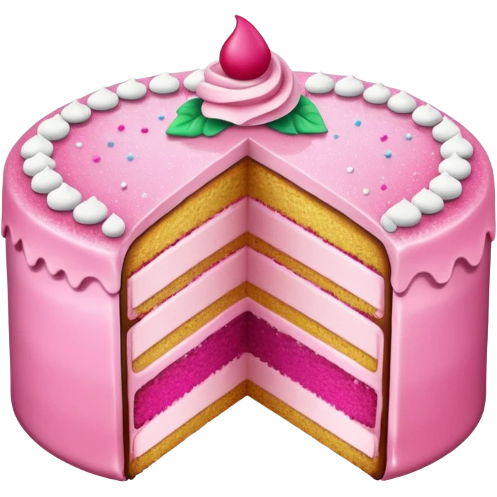 Glitter Pink Cake emoji