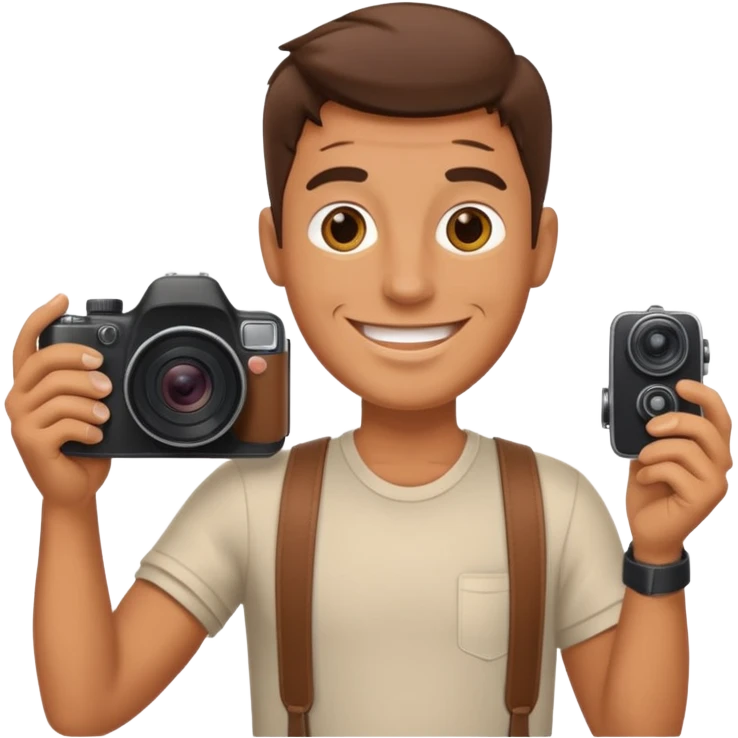 مرد دوربین به دست emoji