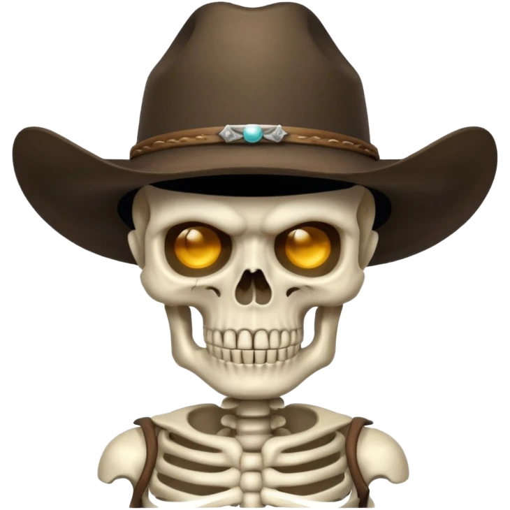 A skeleton Angry wearing a cowboy hat emoji
