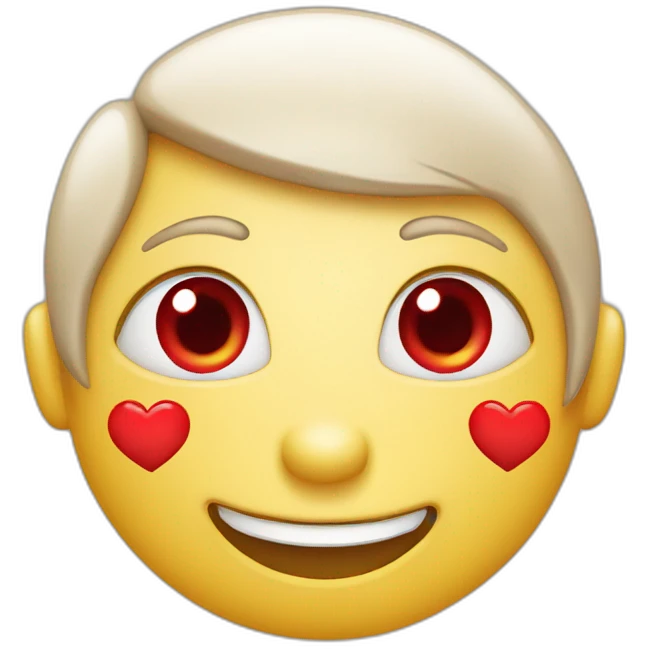 a red heart with eyes and a smile emoji